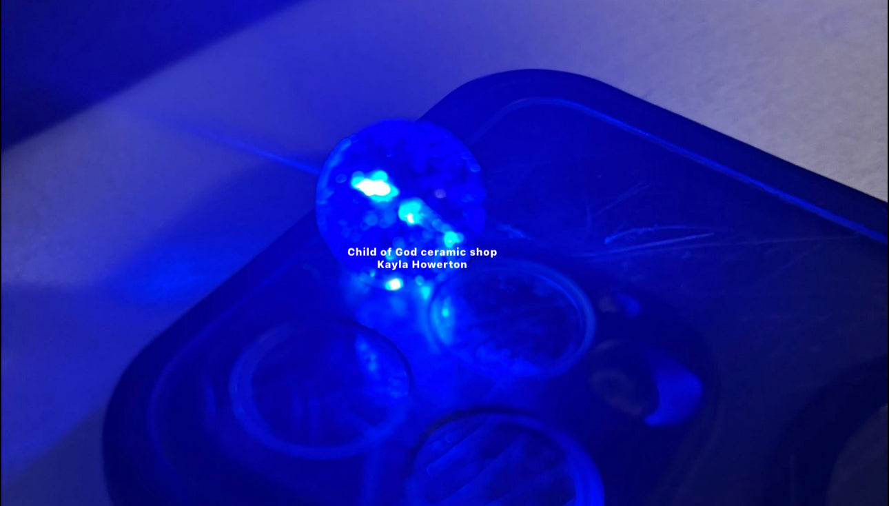 Cobalt blue glass cracked marbles