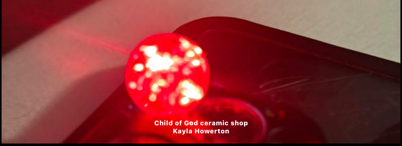 Red glass cracked marbles