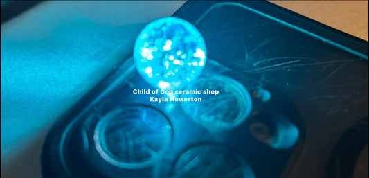 Blue glass cracked marbles