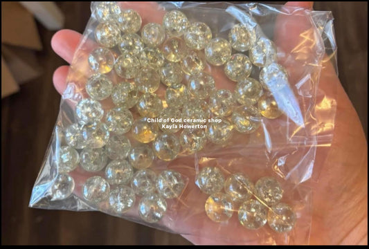 Clear glass cracked marbles