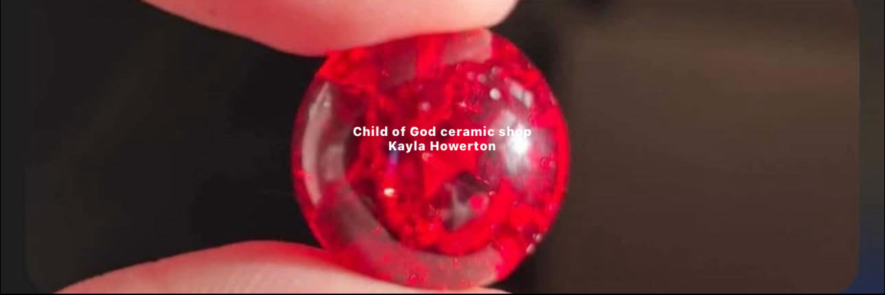 Red glass cracked marbles